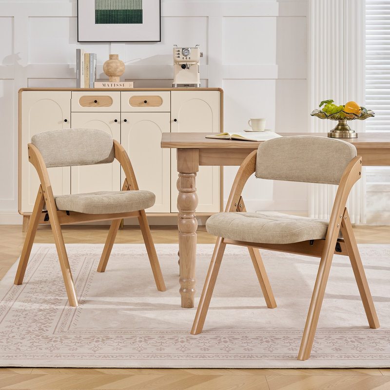 Ensemble de 4 chaises pliantes rembourrées Modern, Green/Natural, 4