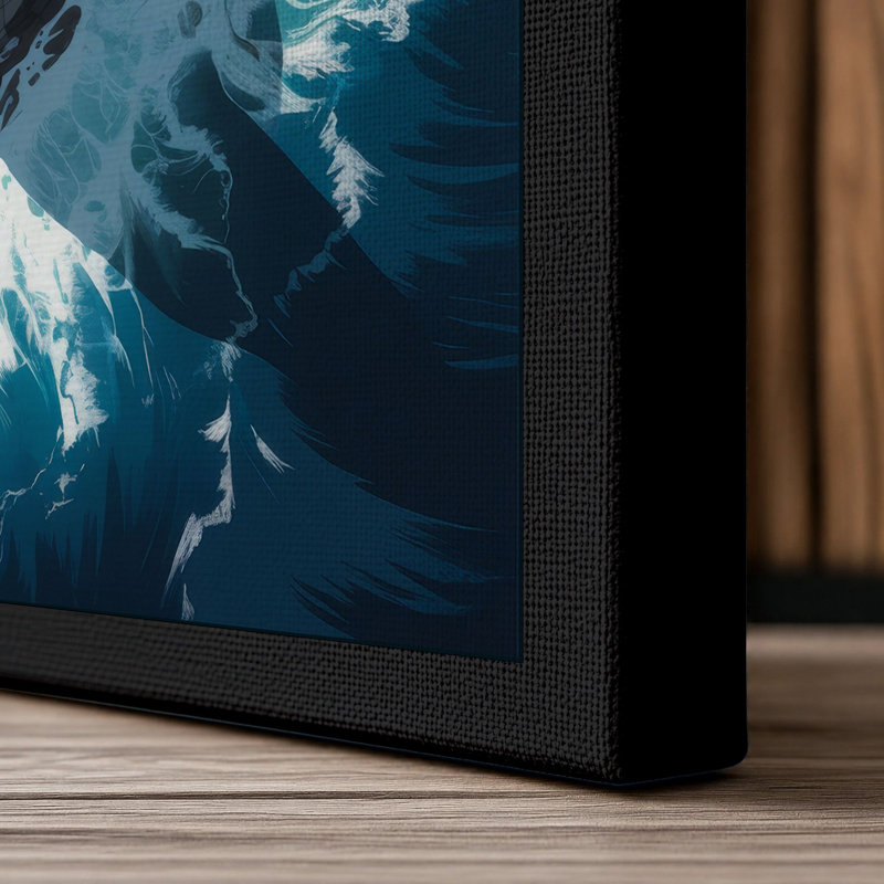 Drifting Turtle Coastal - Wrapped Canvas, 36x24 - 91.4 x 61.0 cm, Black Border