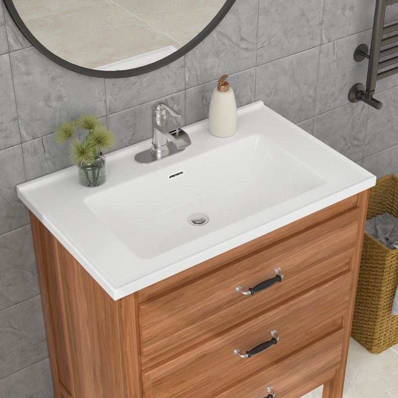 Comptoir de meuble-lavabo rectangulaire en céramique blanc L 32 po x l 20 po (comptoir seulement)