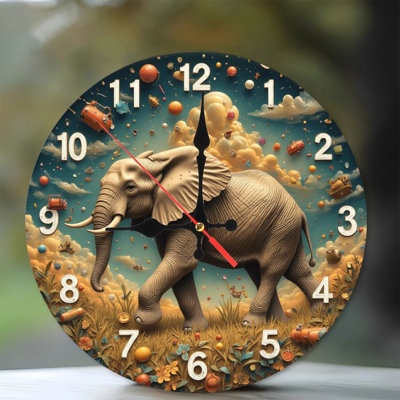 Elephant Clock Decor