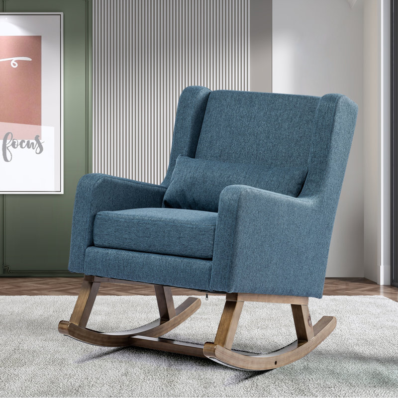 Wood Rocking Chair, Navy Blue