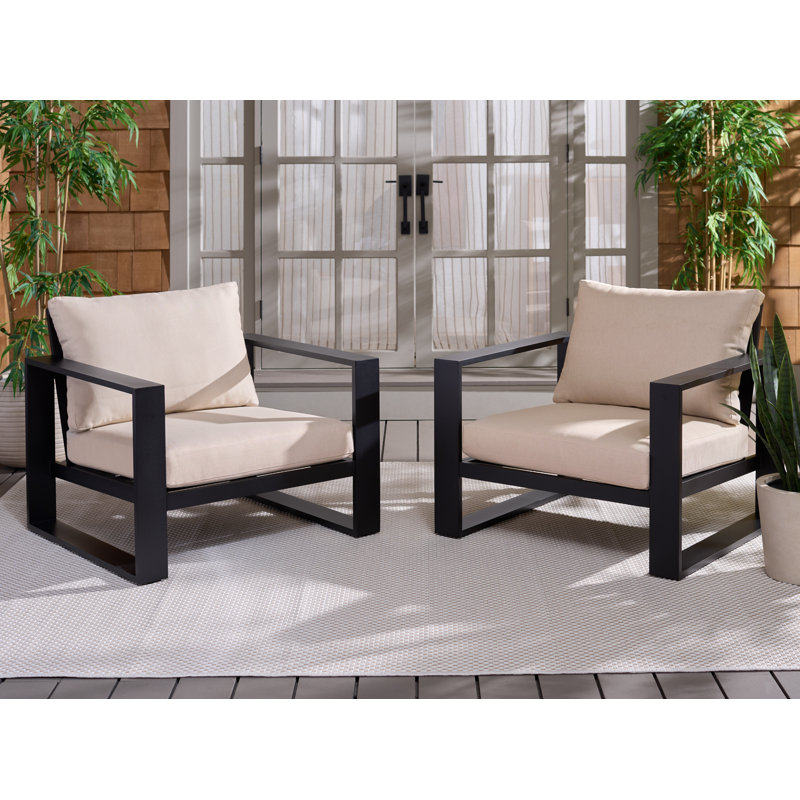 Fash Aluminum Chair Set Of 2, Black