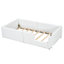Lit plateforme simple tapissier avec garde-corps et port de charge efficace - options modernes de taille blanche