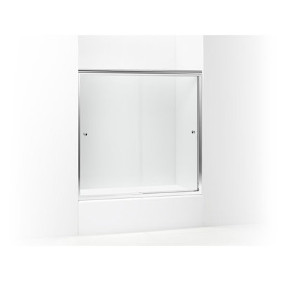 Finesse 54.63'' - 59.63'' W x 58.06'' H Bypass Frameless Shower Door with Clear Glass