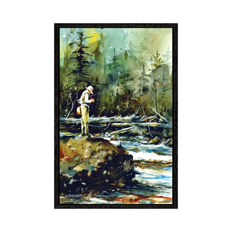 On The Rock by Dean Crouser - Painting on Canvas, Black Framed, 66.04 cm H x 45.72 cm W