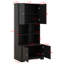 Armoire de rangement haute et large pour salle de bain, unité de rangement pour salle de bain avec 4 portes, tablettes réglables, tablettes ouvertes multicouches-249393086