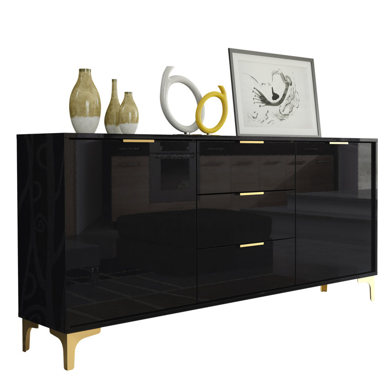 Muskogee Unfinished Sideboard for TVs up to 48", Black