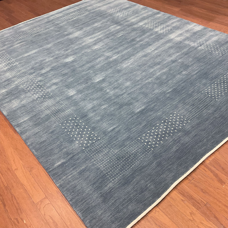  Tapis en laine Gabbeh moderne fait à la main, Rectangulaire 8 pi x 10 pi