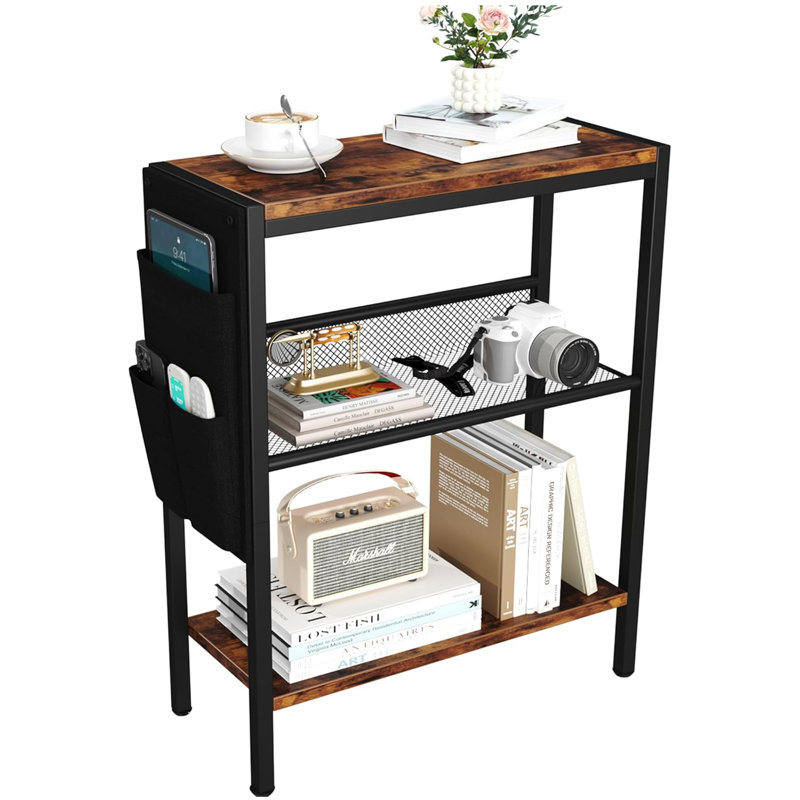 Alket Side Table with Storage, Brown