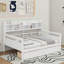Lit de jour double, support en lattes de bois, avec tablette de chevet et deux tiroirs-1253569700