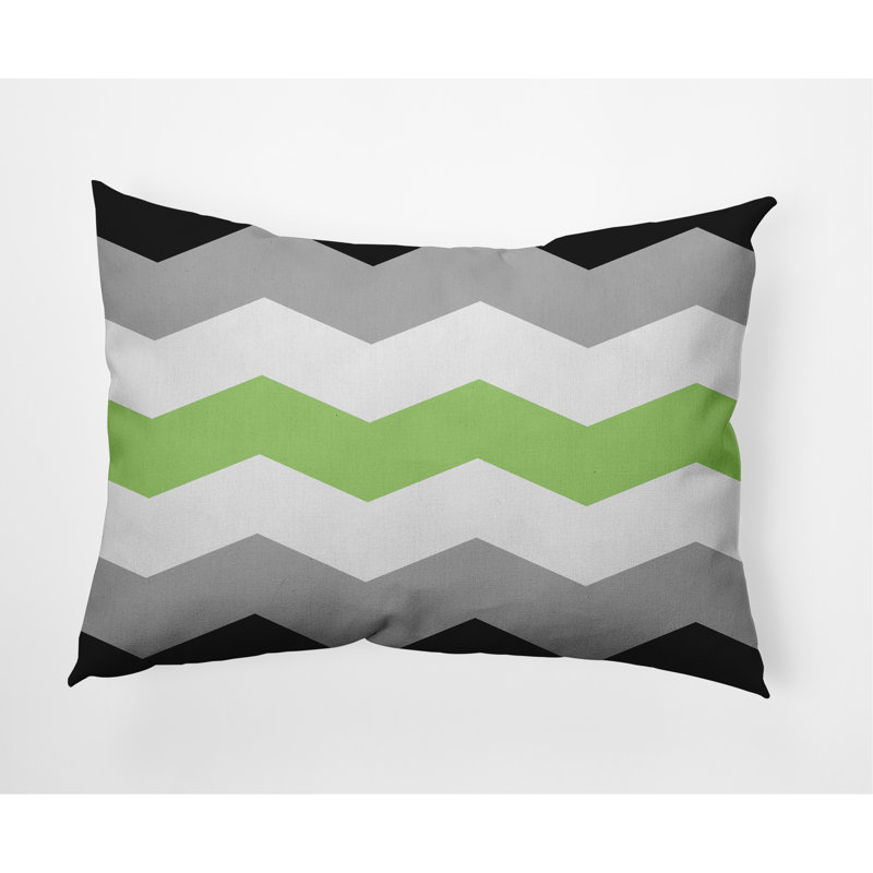 Coussin décoratif à motif de chevron non binaire, Vert