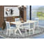 Ensemble de table de salle à manger 9 pièces comprenant une table de salle à manger rectangulaire avec pieds en X et 8 chaises Parsons en tissu gris foncé Gotham, finition noire brossée-982604559-982604558