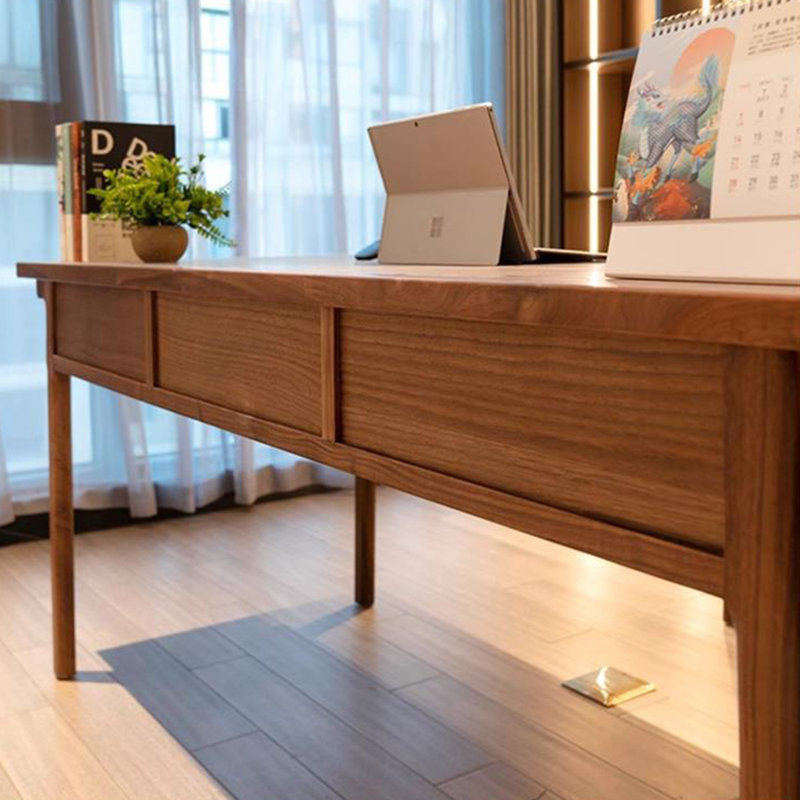 Nouveau bureau spacieux à pieds hauts de style chinois, H 29,53 po x l 70,87 po x P 27,56 po