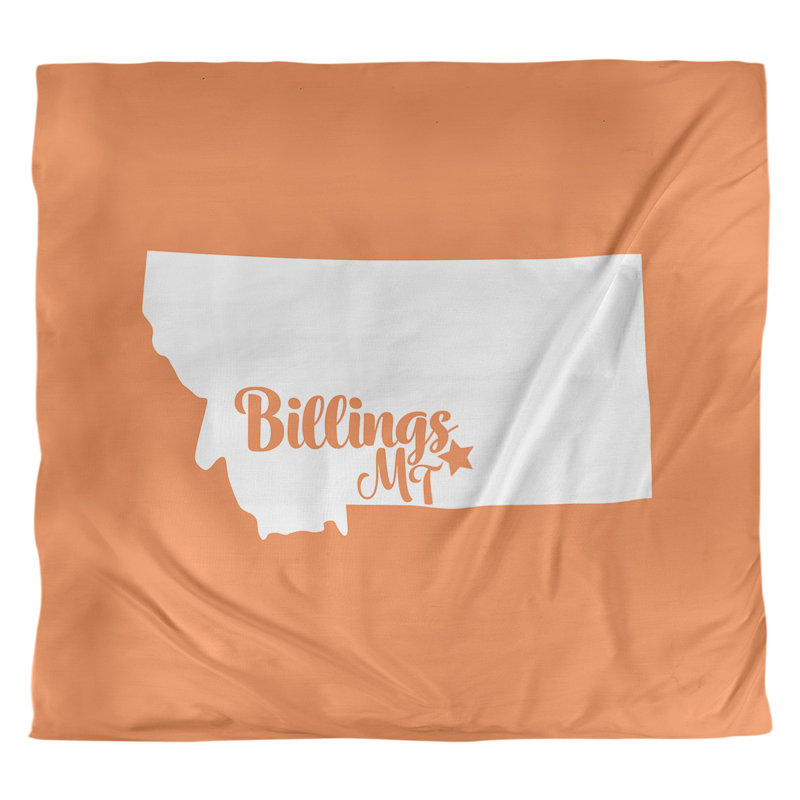 Housse de couette billings montana, Housse de couette pour grand lit, Orange, Microfibre