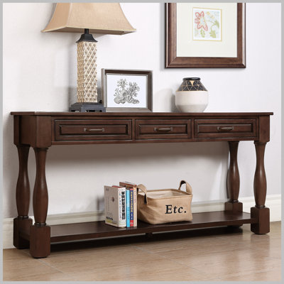 Console moderne en bois avec 3 tiroirs et 1 tablette inférieure pour le vestibule