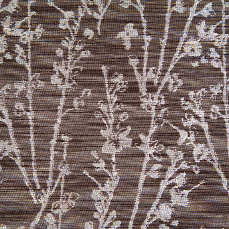 Panneaux de rideaux semi-transparents à œillets à motif floral, l 52 po x L 108 po, Brun