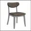 Chaise de salle à manger rembourrée de style Mid-Century moderne Dumfries en gris avec pieds en bois massif (ensemble de 2)