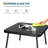L-shaped Wicker Outdoor Furniture Set, 4-Piece Patio Sectional Sofa with Handmade Rattan and Metal Frame, Conversation Couch Set with Coffee Table & Ottoman for Backyard, Garden and Poolside, Grey