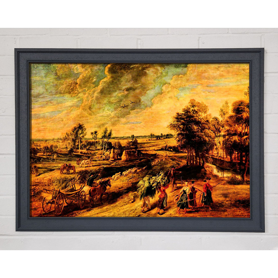 Gerahmtes Leinwandbild Return Of The Farmers From The Field von Rubens