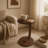 C-Shaped End Table with Walnut Wood Grain Finish