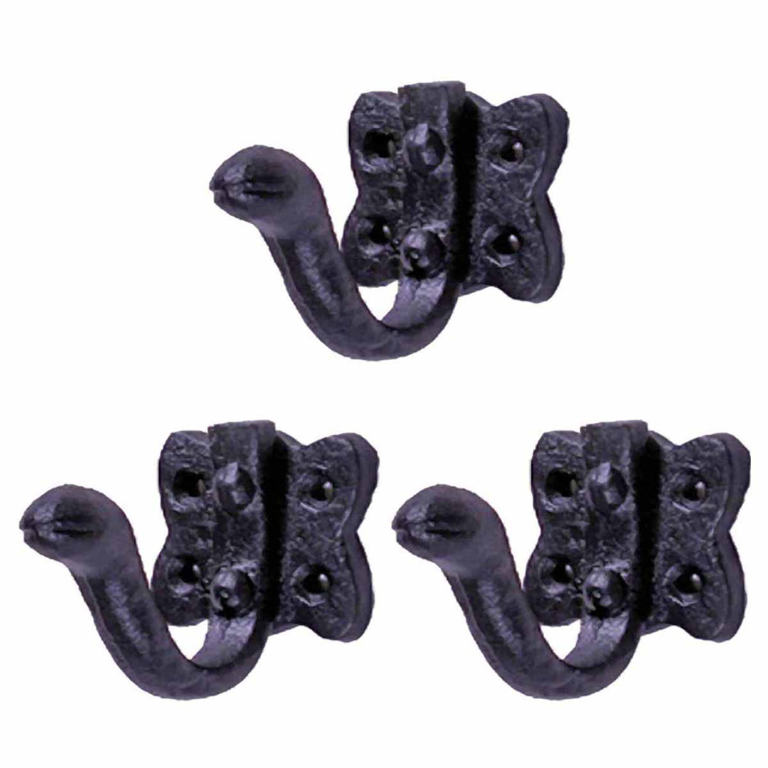 Wrought Iron Single Wall Mounted Robe Hook (Set of 3) The Renovators Supply Inc.