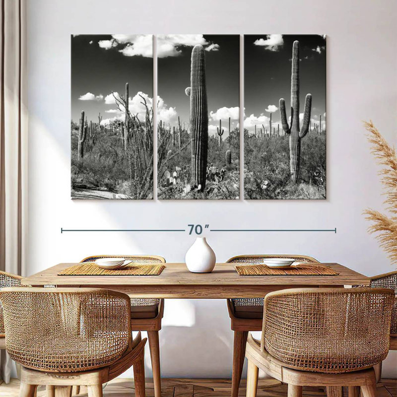 Alvord Black Arizona - Saguaro Cactus, 42" H x 65" W