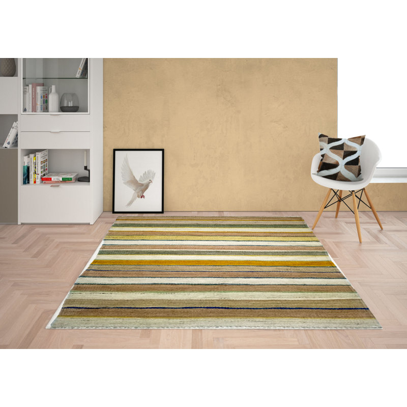 Ransdell Striped Hand Woven 80cm X 130cm Area Rug
