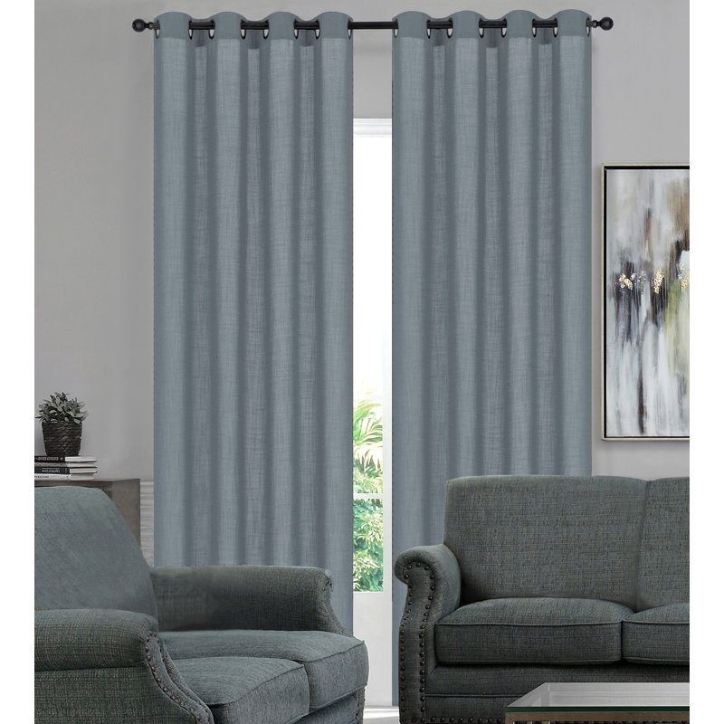 2 panneaux de faux œillets Fortenberry, L 52 po x L 84 po, Étain