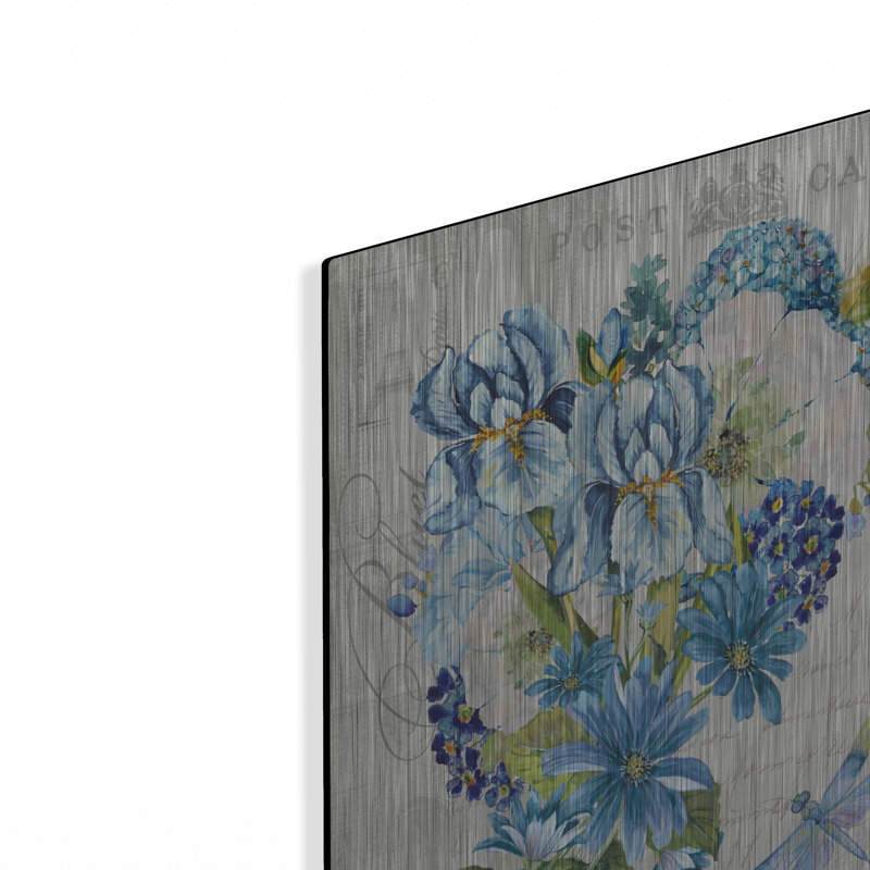 «Bouquet Francais D» par Jean Plout, art mural en métal, H 16 po x l 12 po