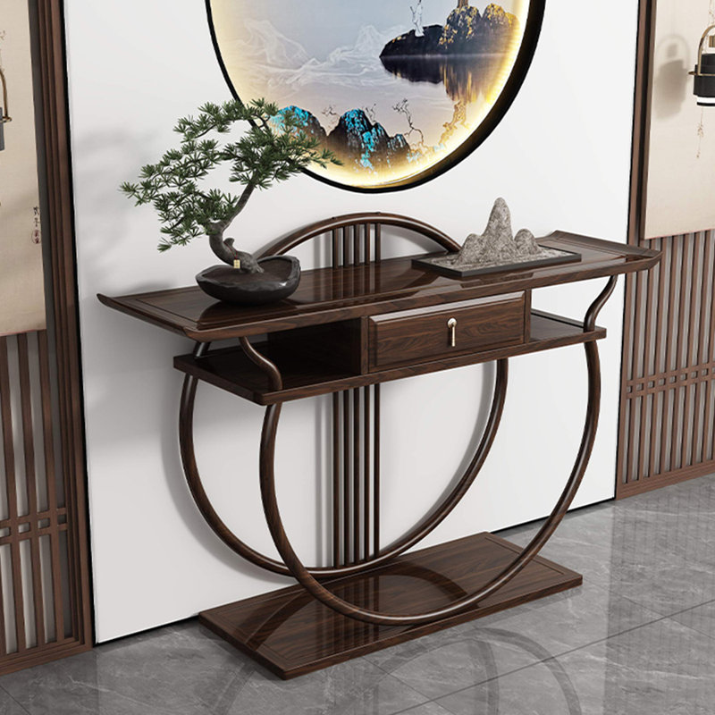 Nouvelle console en bois massif de style chinois, H 48,8 po x l 59 po x P 14,9 po