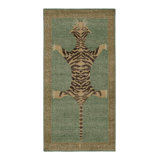 Distressed Homage Hand Knotted Wool Animal Print Area Rug