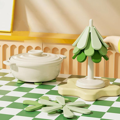 Ensemble de sous-pieds en silicone en forme d'arbre pour plats chauds