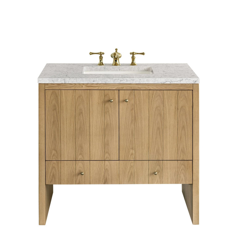 Hudson 36'' W Single Bathroom Vanity Base, Light Natural Oak