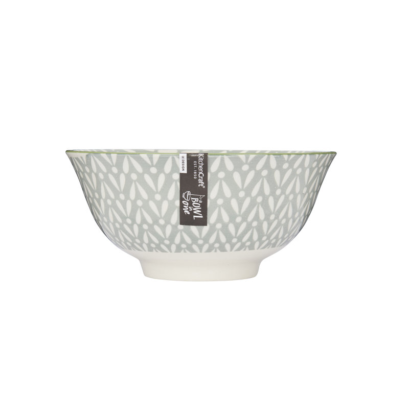 KitchenCraft Light Grey Pattern Ceramic Bowls
