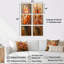 Assortiment de bouquets d'automne symphonique brun - ensemble d'art mural en toile florale de 6-822947227-822947226