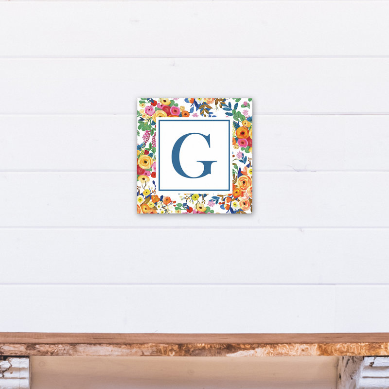 «Wildflower Monogram», art textuel sur toile tendue, G