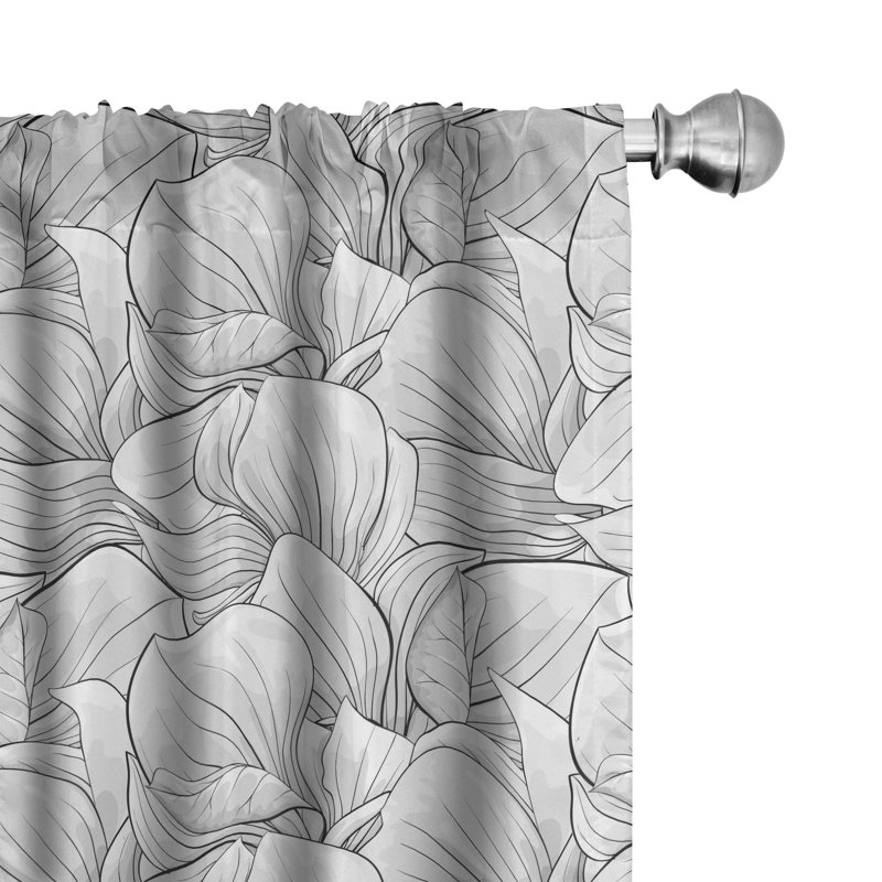 Floral Semi-Sheer Rod Pocket Curtain Panels, 28" x 84"