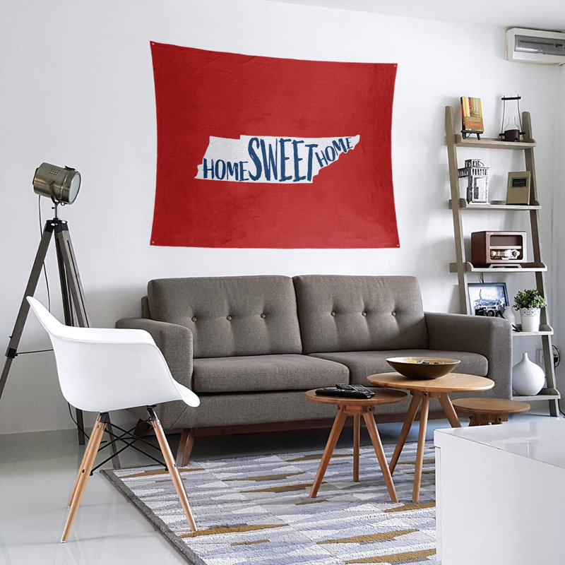 Tapisserie Home Sweet Tennessee, H 60 po x l 51 po, Rouge / Blanc / Bleu