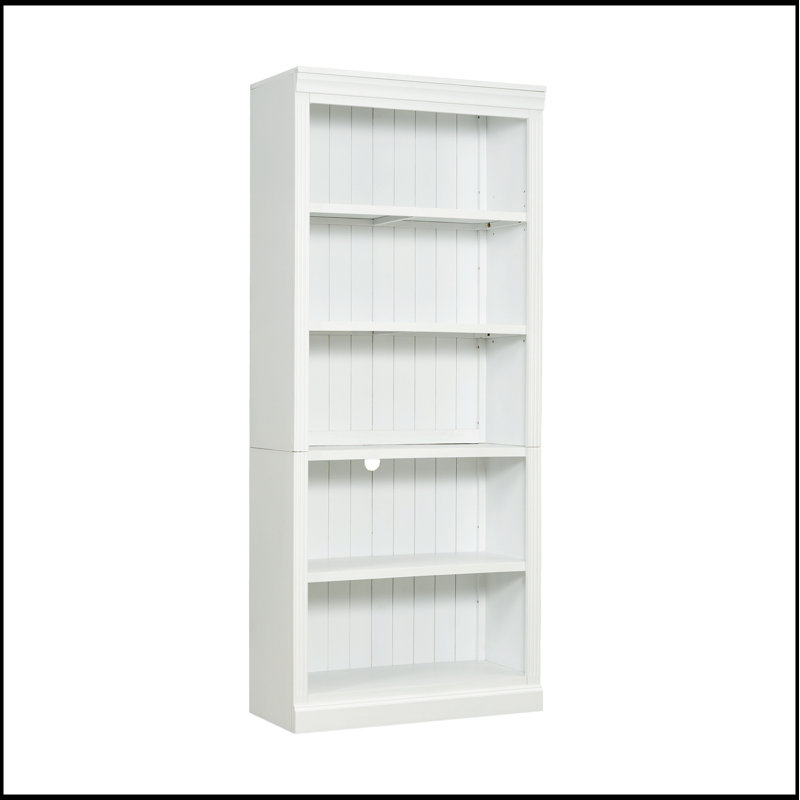 Bibliothèque de 83,4 pouces de hauteur avec 5 tablettes réglables pour livres, CD et décor, parfaite pour le rangement à la maison et au bureau