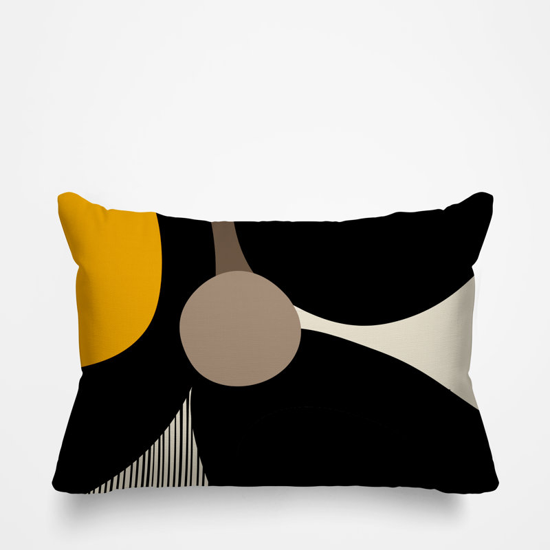 Janie Spun Polyester Reversible Throw Pillow, Yellow, 14"H x 20"W