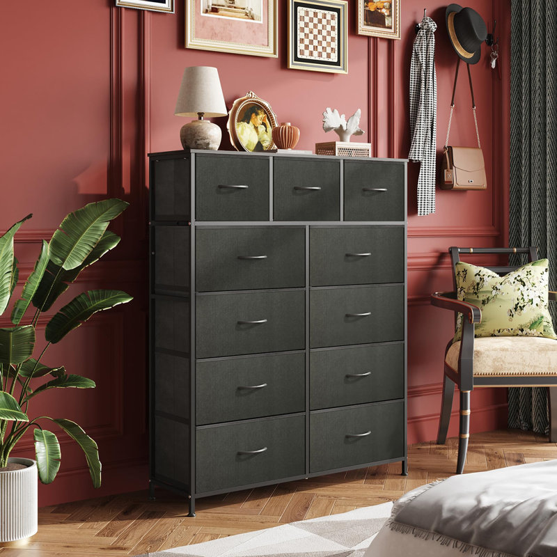 Commode 11 tiroirs xinyan, Noir