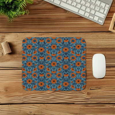 Botanical William Morris Damask Style IX Plants & Floral & Traditional Gaming Cute Office Laptop Desk Pad Gift Mat Square Rectangle Non-Slip Mousepad