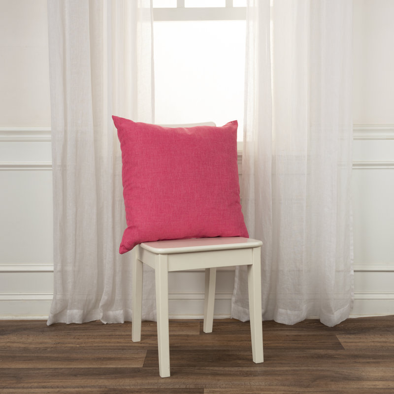 22" Bright Pink Polyester Indoor/Outdoor Square Throw Pillow