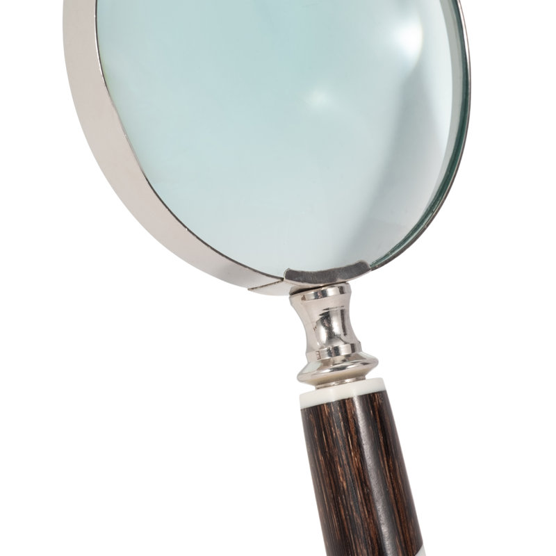 Kingscanyon Decorative Brass and Wood Magnifying Glass with Handcrafted Handle - Vintage-Inspired Home Accent