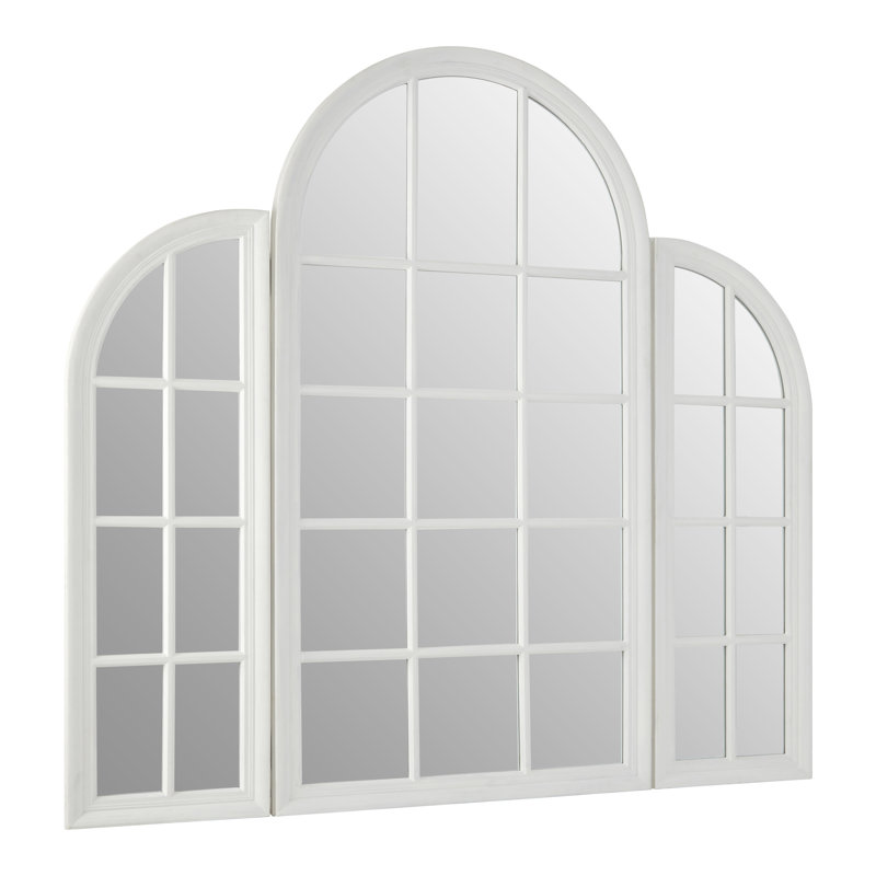 Estella Solid Wood Flat Wall Mirror, White