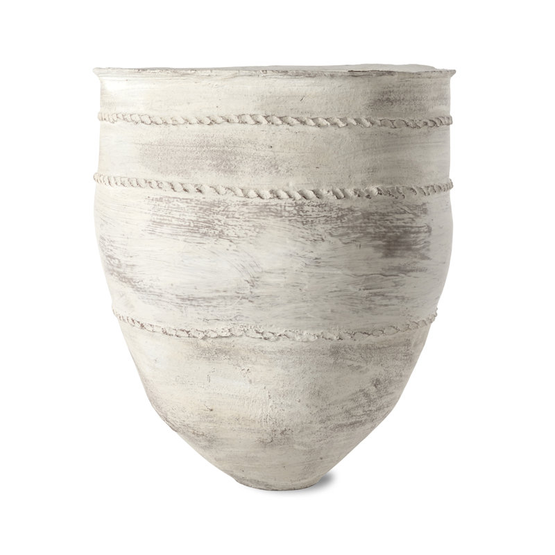 The Mediterranean Collection Handmade Pot Planter, Delphi White
