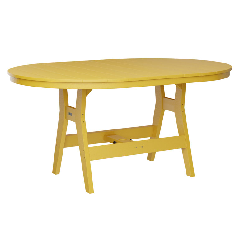 Berlin Gardens Harbor Tropical Aruba Blue 64″ Oblong Bar Table, Sunburst Yellow