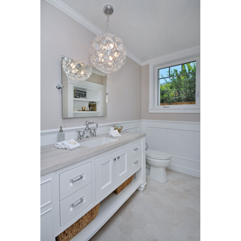 Asherton 8 - Light Unique/Statement Pendant, Polished Chrome / Clear Murano