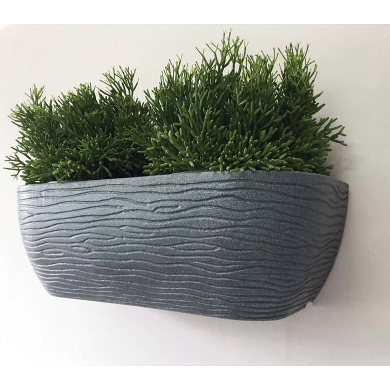 Plastic Indoor / Outdoor Wall Planter, Dark Gray