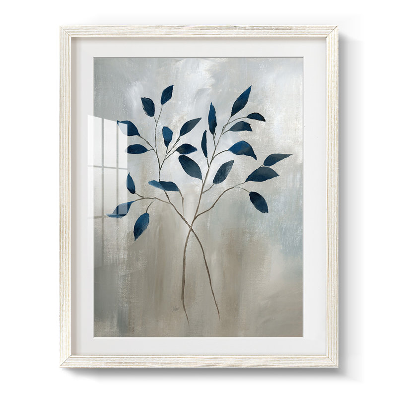 Indigo Foliage I - impression encadrée, H 28,5 po x l 20,5 po, Blanc